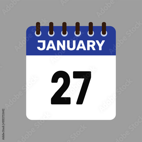 calendar january 27 icon vector reminder for important deadlines and special events this autumn season