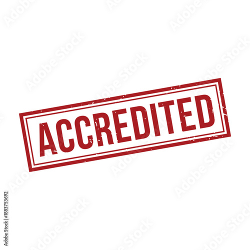 Accredited Stamp, Accredited Grunge Square Sign