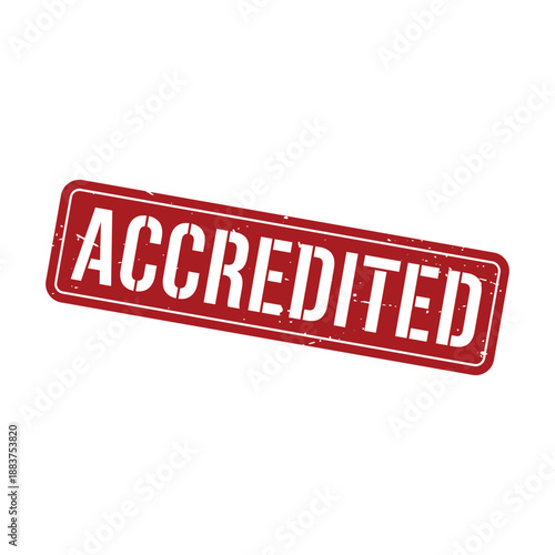 Accredited Stamp, Accredited Grunge Square Sign