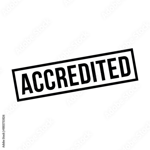 Accredited Stamp, Accredited Grunge Square Sign