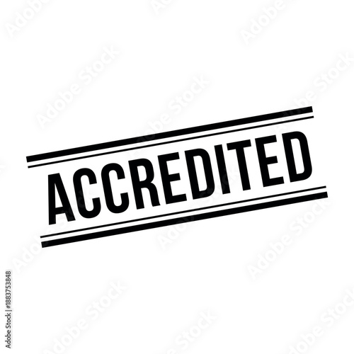 Accredited Stamp, Accredited Grunge Square Sign