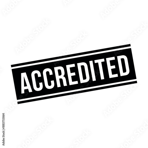 Accredited Stamp, Accredited Grunge Square Sign