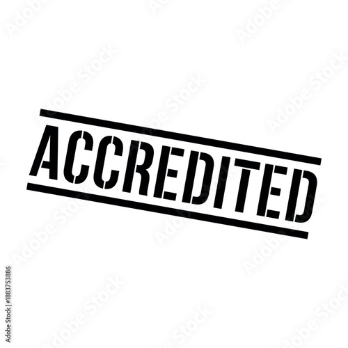 Accredited Stamp, Accredited Grunge Square Sign