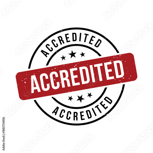 Accredited Stamp, Accredited Grunge Round Sign