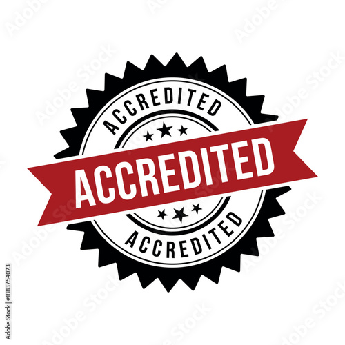 Accredited Stamp, Accredited Grunge Round Sign