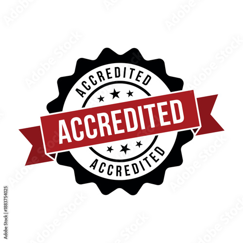 Accredited Stamp, Accredited Grunge Round Sign