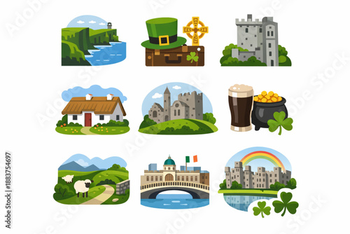Saint Patrick Day travel icon