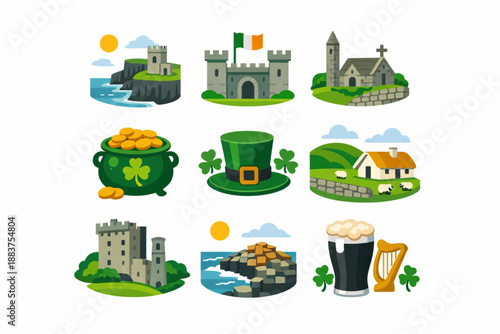 Saint Patrick Day travel icon