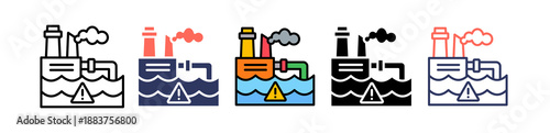 Ocean Pollution multiple icon