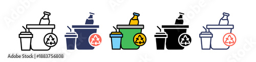 Plastic Waste multiple icon