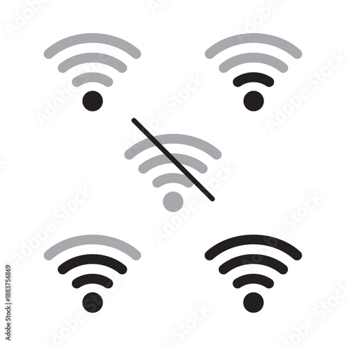 wifi signal sheet flat icon vector