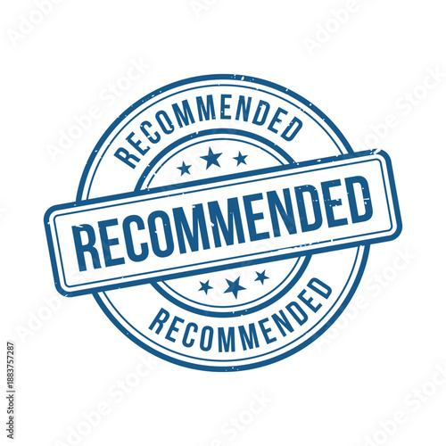 Recommended Stamp, Recommended Grunge Round Sign