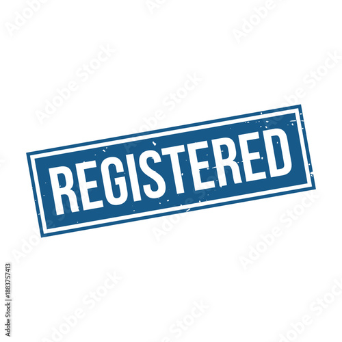 Registered Stamp, Registered Grunge Square Sign