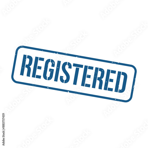 Registered Stamp, Registered Grunge Square Sign