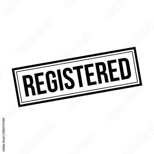 Registered Stamp, Registered Grunge Square Sign