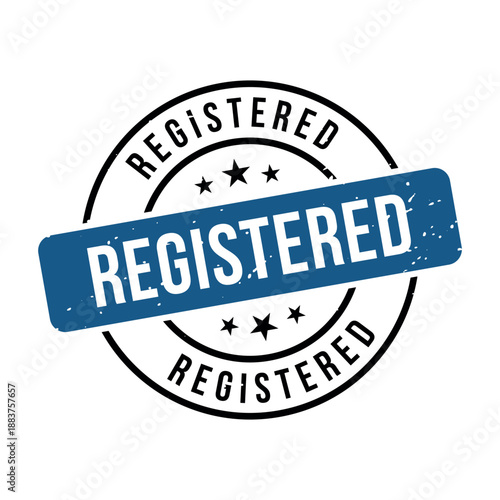 Registered Stamp, Registered Grunge Round Sign
