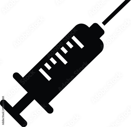Medical syringe icon vaccination and injection symbol vector