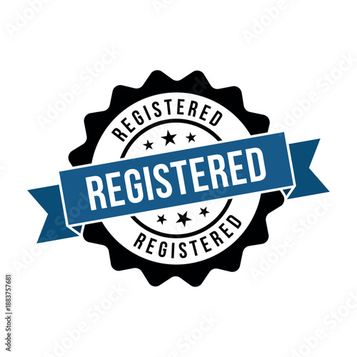 Registered Stamp, Registered Grunge Round Sign