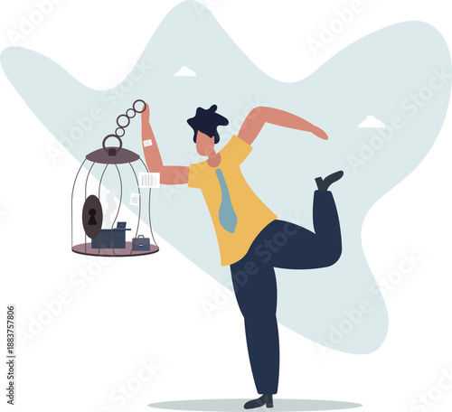 Break free, quit exhausted day job to start new business, escape for freedom,life and employment of people.