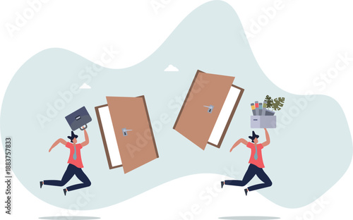 The path from getting a job to leaving it.life and employment of people.