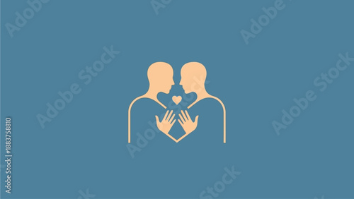 Loving couple sharing tender moment with heart symbol