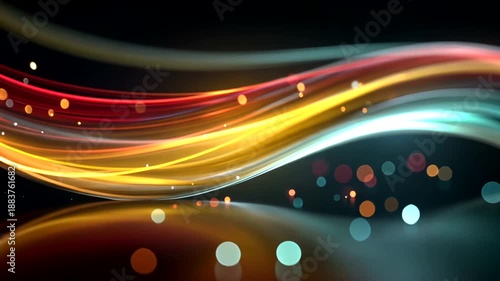 Vibrant Light Wave Motion Animation with Dynamic Colorful Flowing Lines