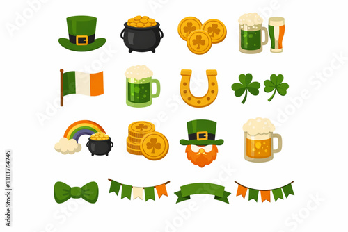 Saint Patrick Day celebration essentials icon