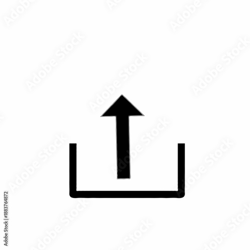 Black upload arrow icon representing data transfer, file sharing, and sending information