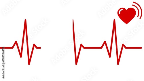 Wallpaper Mural Red Heartbeat ECG Line Animation Medical Health Care Symbol Torontodigital.ca