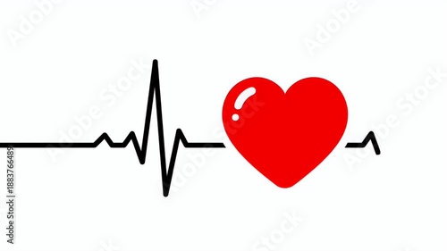 Wallpaper Mural Red Heartbeat Pulse Animation Heart Cardiogram Medical Healthcare Torontodigital.ca