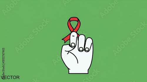 Wallpaper Mural Red Ribbon Awareness Symbol on Finger Vector Animation Torontodigital.ca