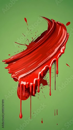 Wallpaper Mural Red Paint Swirl Splash Motion Graphic Green Background Torontodigital.ca