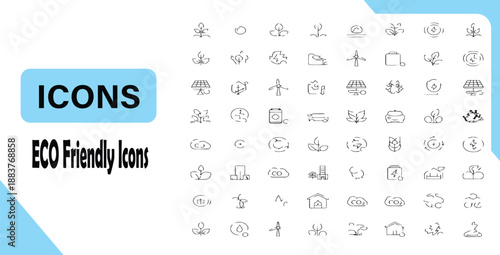 Modern technology and eco friendly icons for sustainable business innovation environment