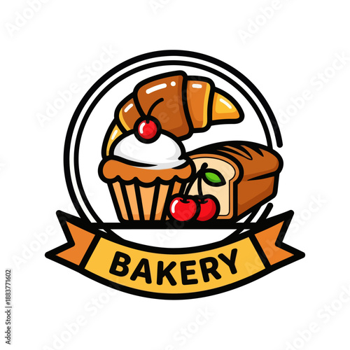 Delicious Assorted Bakery Goods Display Featuring Croissants Cakes and Pastries with Fresh Fruits and Cream Topping in a
