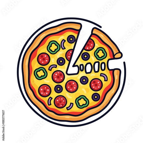 Creative pizza with a unique twist combining open slices and skull imagery emphasizing playful culinary art