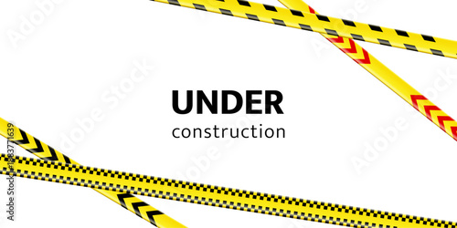 Under Construction Sign with Caution Tape Design