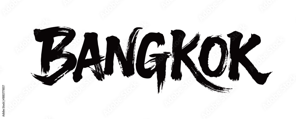 Εκτύπωση καμβά BANGKOK handwriting