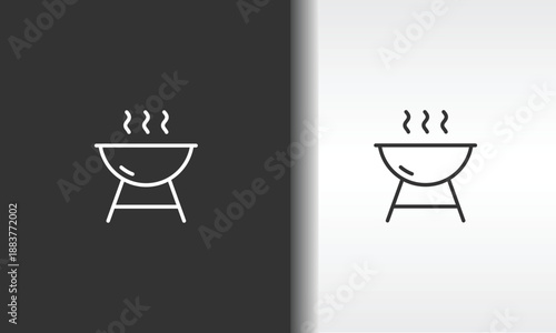 Bbq Grill Vector, Icon Or Logo Sign Isolated Symbol Illustration