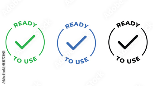 Three ready to use checkmarks in different colors and styles on white background
