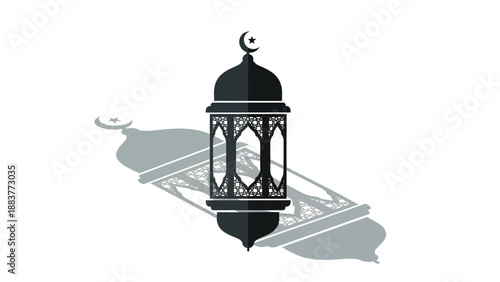 Islamic Lantern with Crescent Moon.