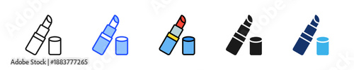 Lipstick Tube Icon Collection With Multiple Styles