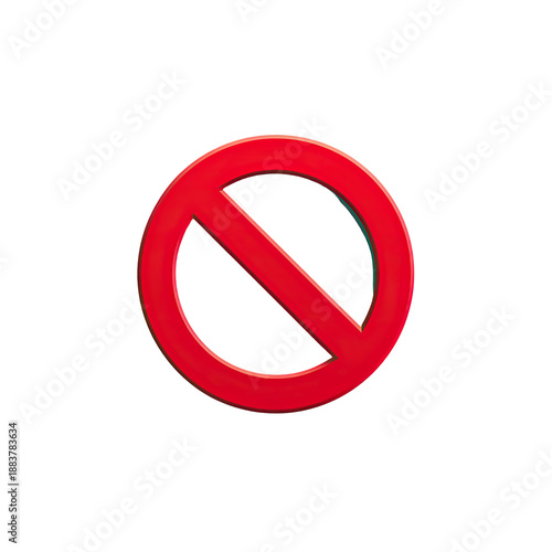 Free Download A vibrant, glossy, three-dimensional crimson prohibition sign, isolated on a deep, expansive black background - GFXLoad