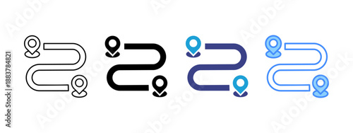 Pathways icon set multiple style collection