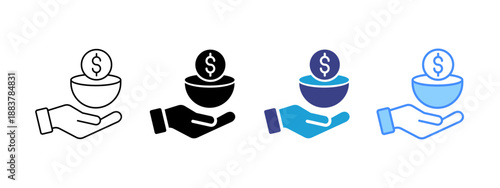 Poverty icon set multiple style collection