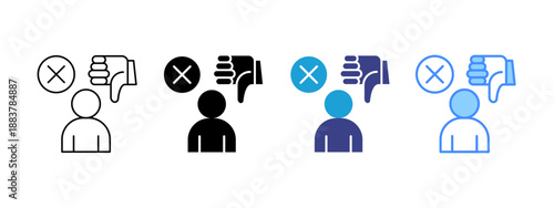 Criticize icon set multiple style collection