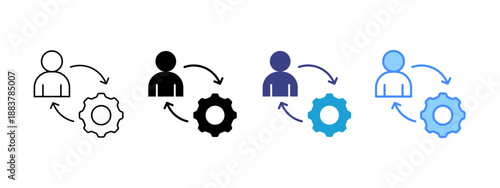 Action icon set multiple style collection