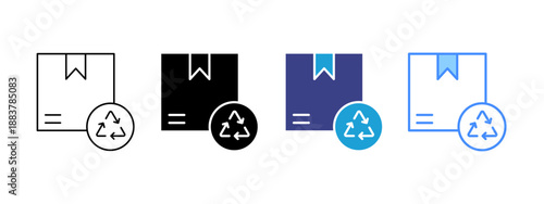 Recycle icon set multiple style collection