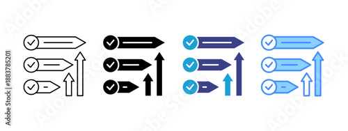 Priority icon set multiple style collection