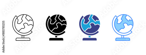 World icon set multiple style collection