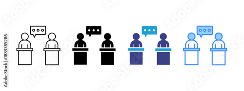 Meeting icon set multiple style collection